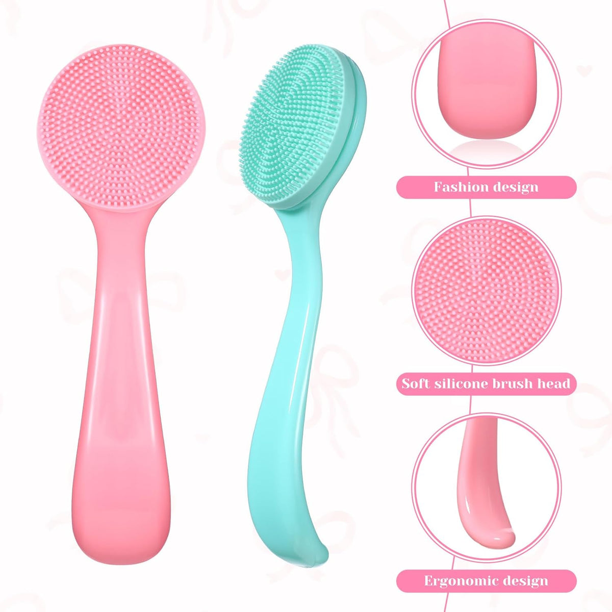 2 Pcs Silicone Facial Cleansing Brush