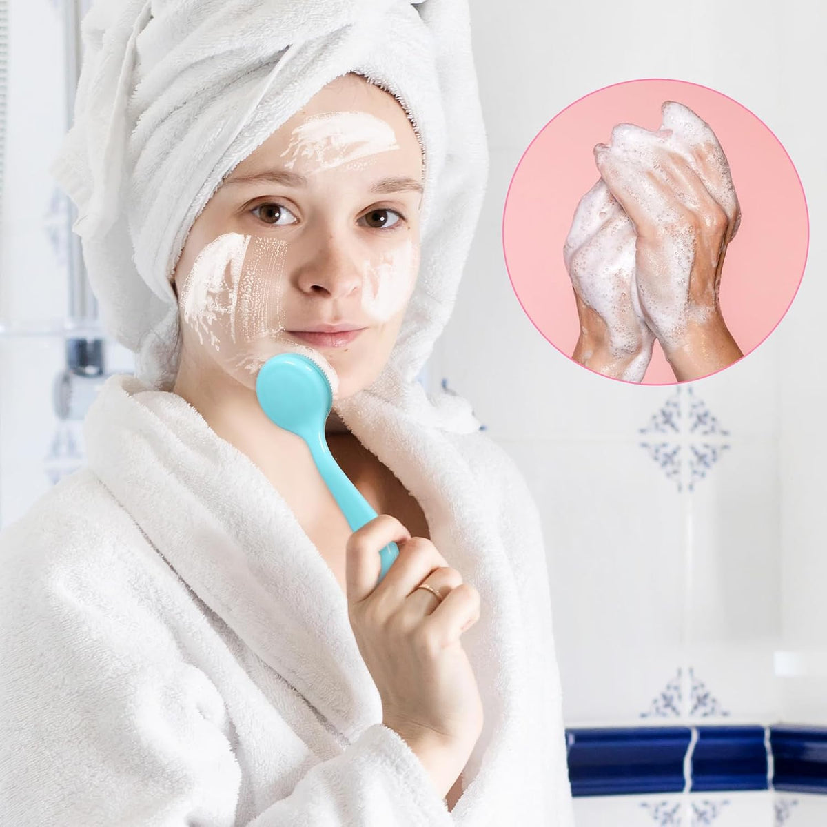 2 Pcs Silicone Facial Cleansing Brush 