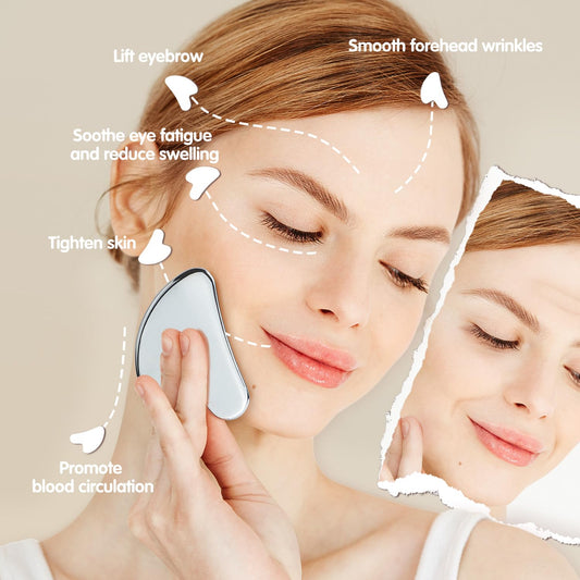 Stainless Steel,Rose Quar Gua sha 