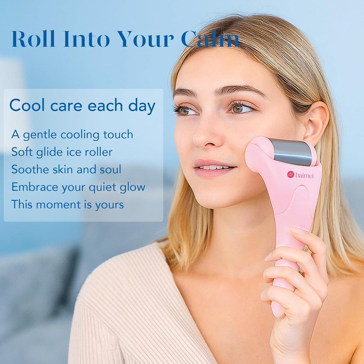 Stainless Steel Ice Roller & Gua Sha Facial Tool