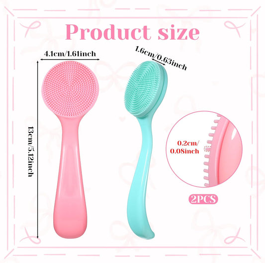 2 Pcs Silicone Facial Cleansing Brush 