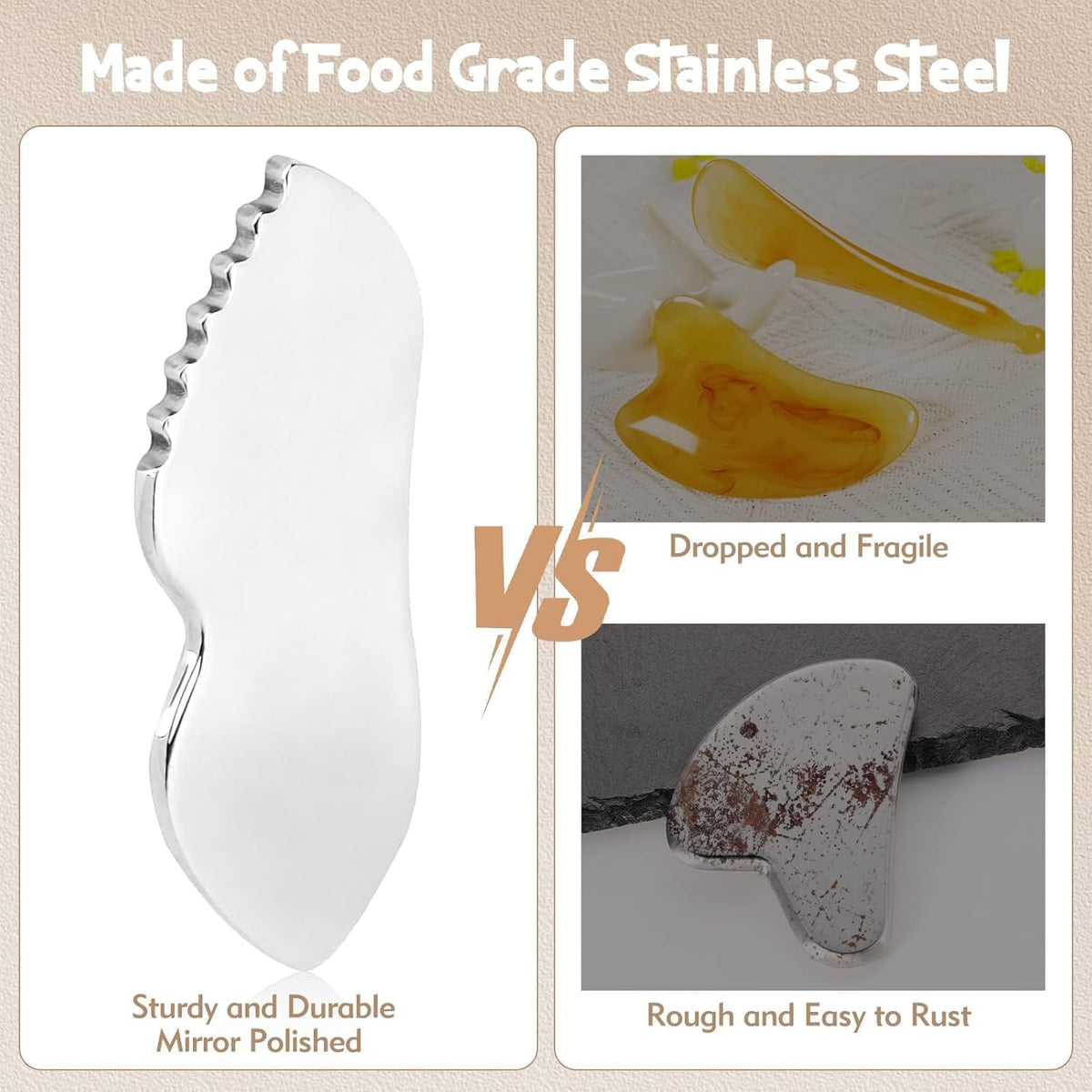 Stainless Steel Gua Sha Lymphatic Drainage
