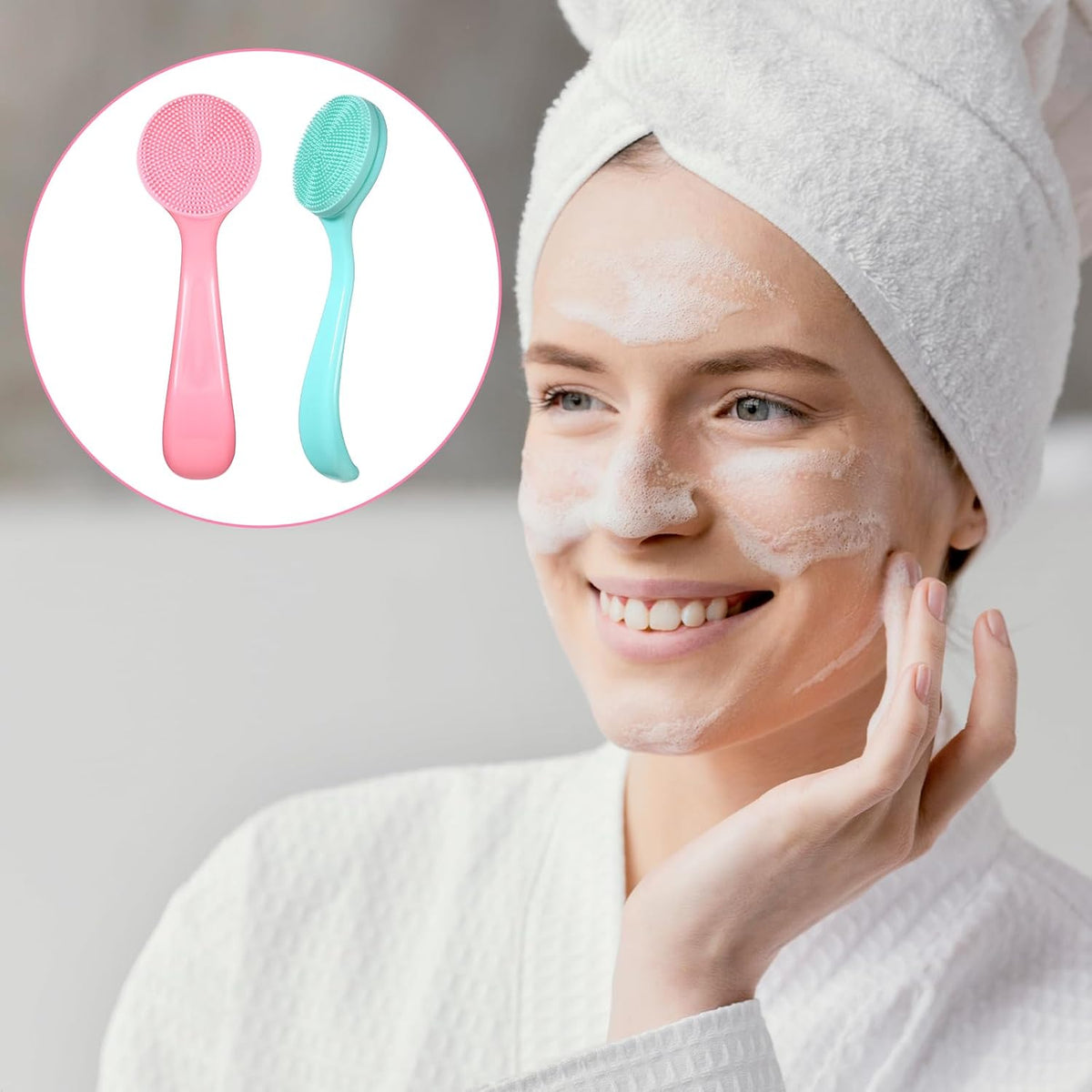 2 Pcs Silicone Facial Cleansing Brush 