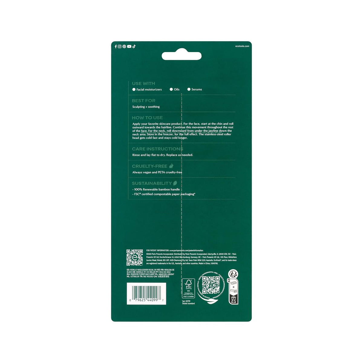 Ice Roller, Stainless Steel Facial Roller