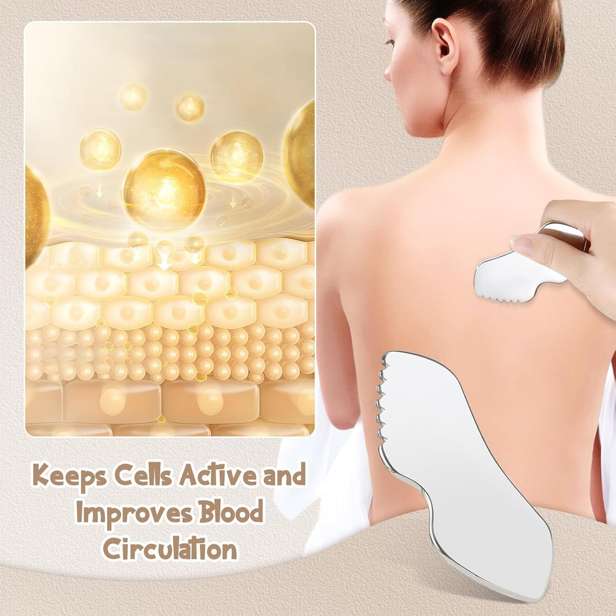 Stainless Steel Gua Sha Lymphatic Drainage