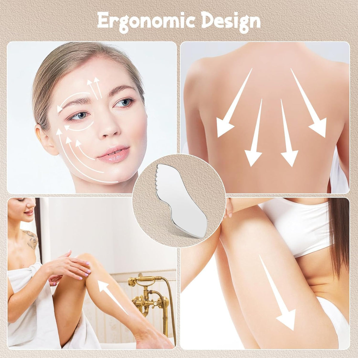 Stainless Steel Gua Sha Lymphatic Drainage