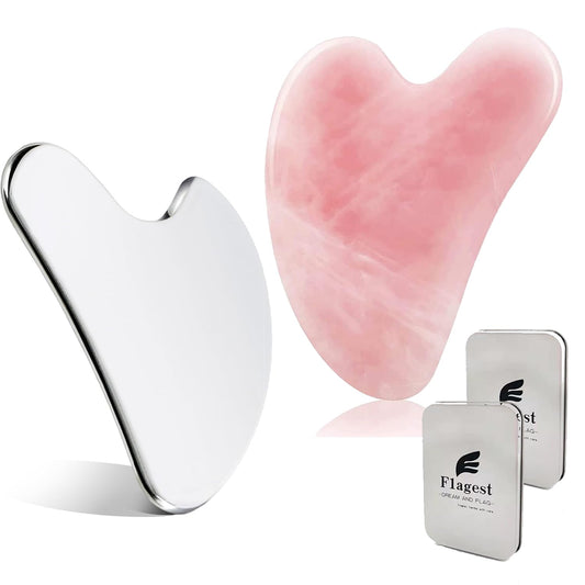 Stainless Steel,Rose Quar Gua sha 