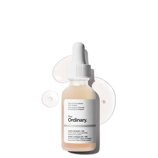 The Ordinary Lactic Acid 5% + Hyaluronic Acid 2%, Gentle Exfoliating Serum for Smoother Skin