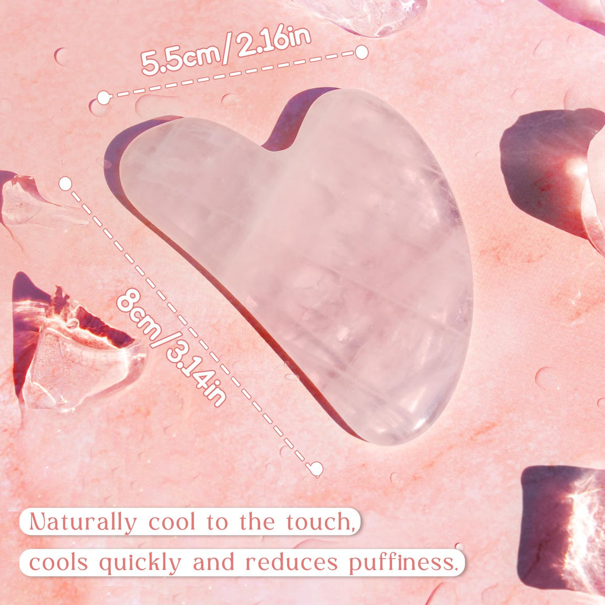 Stainless Steel,Rose Quar Gua sha 